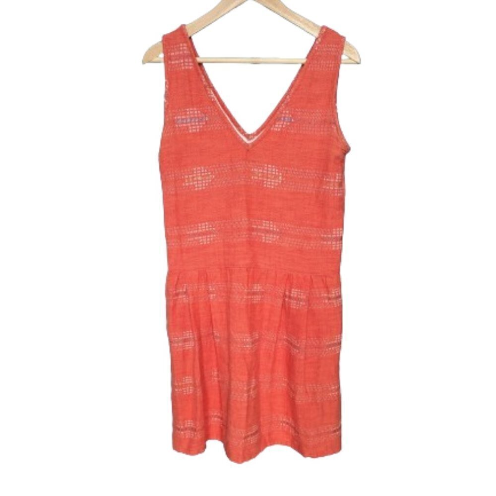 Coral Ace & Jig Fiesta Flare Mini V-Neck Dress with Metallic Stripes
